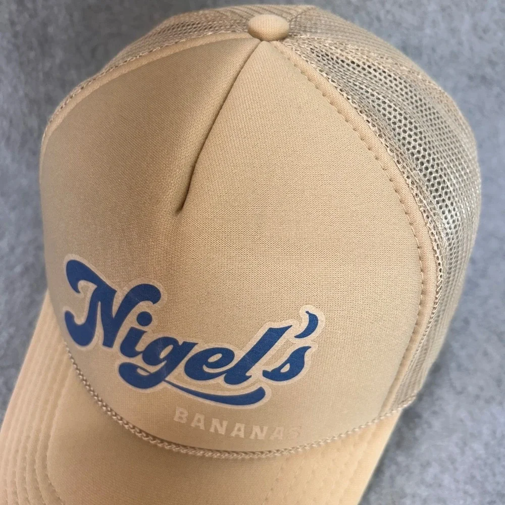 Nigel's Bananas Mens Tan OTTO Trucker Hat Mesh Snapback Rope Cap OSFM